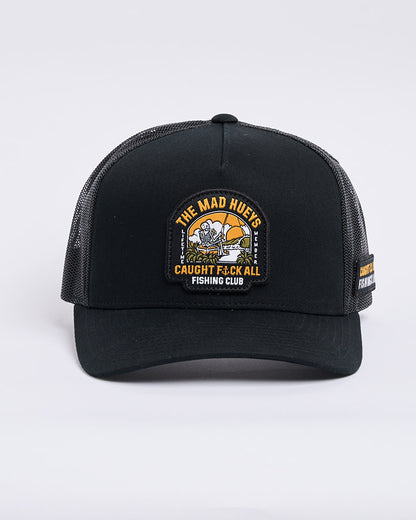 Caught Fk All Island Twill Trucker Cap - Black