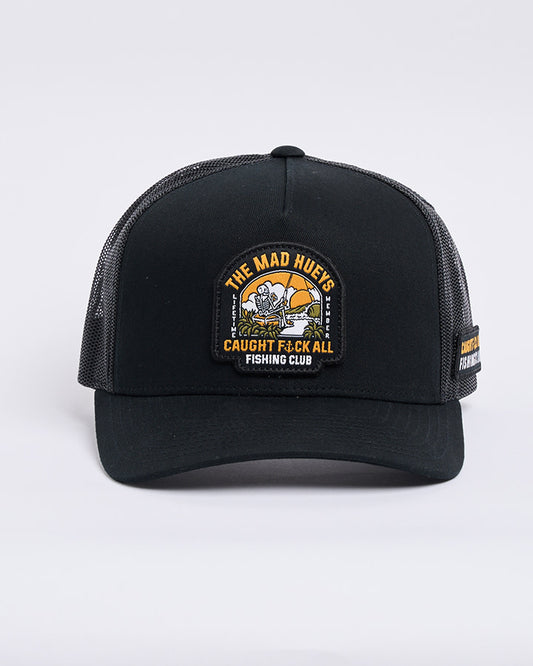 Caught Fk All Island Twill Trucker Cap - Black