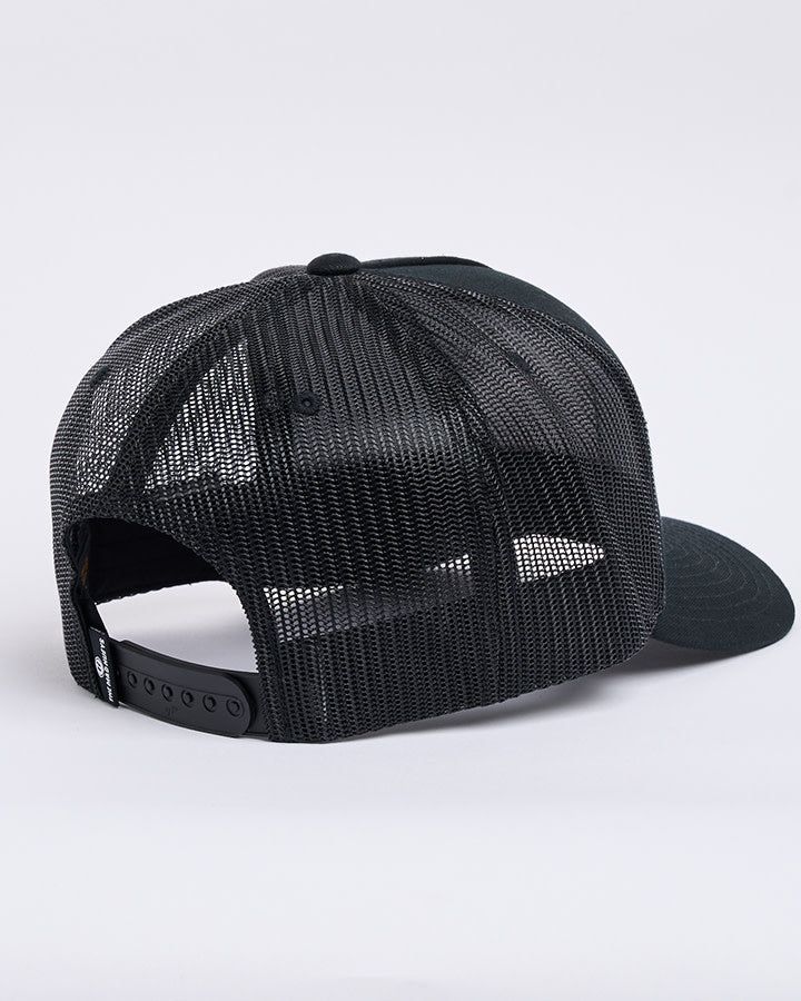Caught Fk All Island Twill Trucker Cap - Black