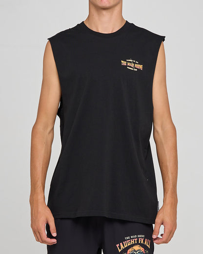 Caught Fk All Skull Muscle - Black