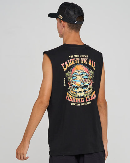 Caught Fk All Skull Muscle - Black