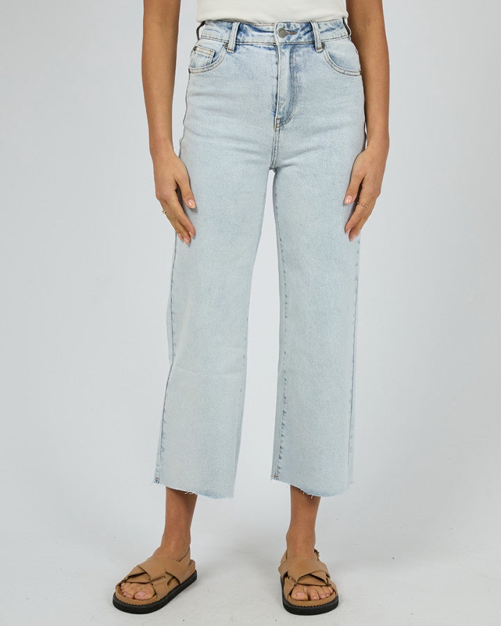 High Rise Wide Leg Denim Jeans - Bleach
