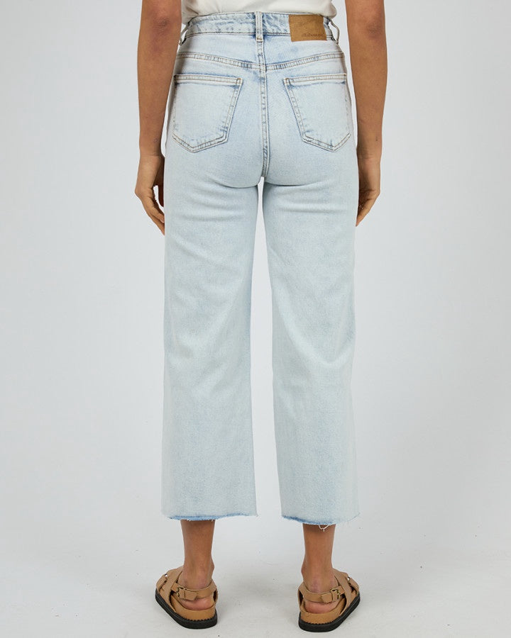 High Rise Wide Leg Denim Jeans - Bleach