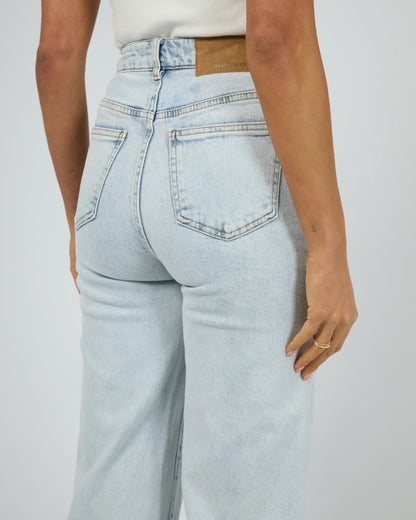 High Rise Wide Leg Denim Jeans - Bleach