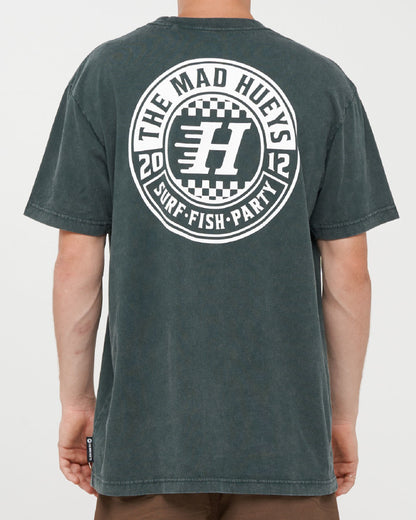 Checker Hueys SS Tee | Pine Green