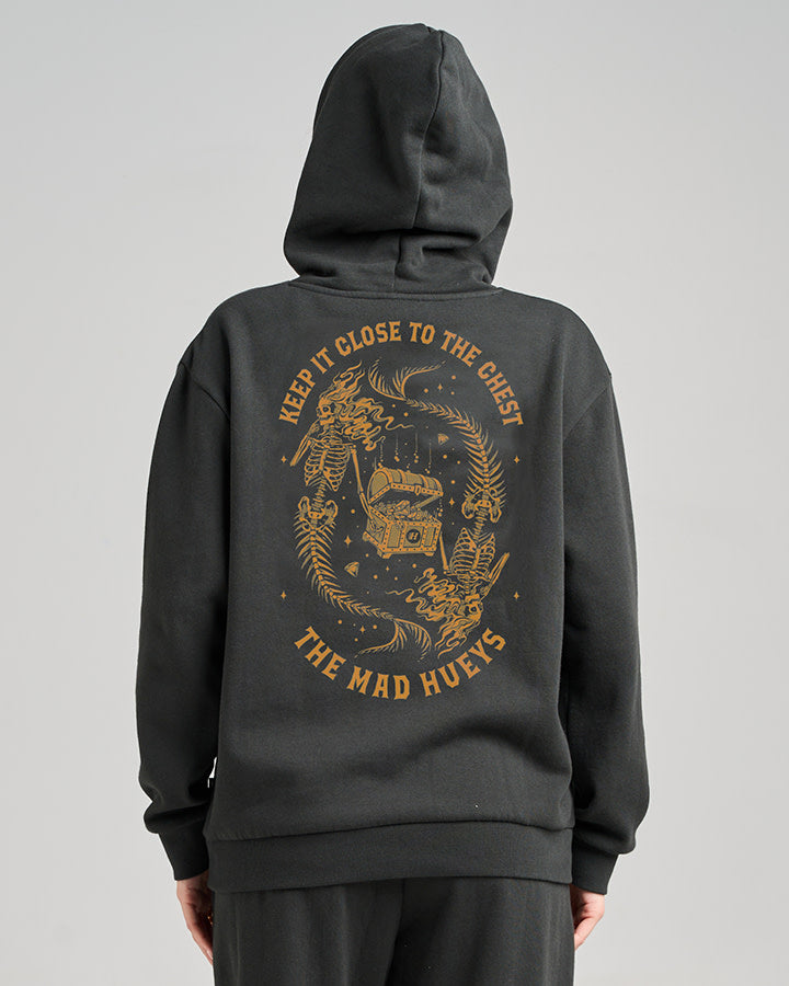 Close Chest | Womens Hooded Pullover - Black