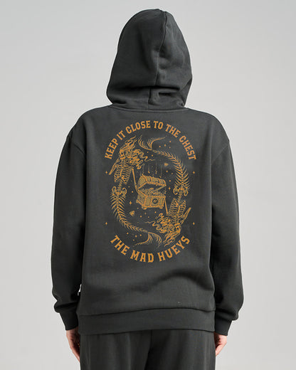 Close Chest | Womens Hooded Pullover - Black