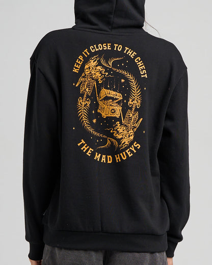 Close Chest | Womens Hooded Pullover - Black