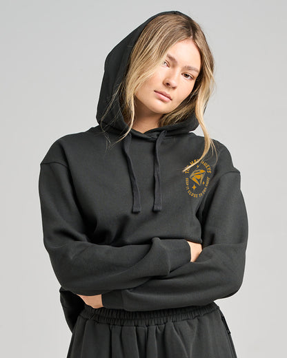 Close Chest | Womens Hooded Pullover - Black