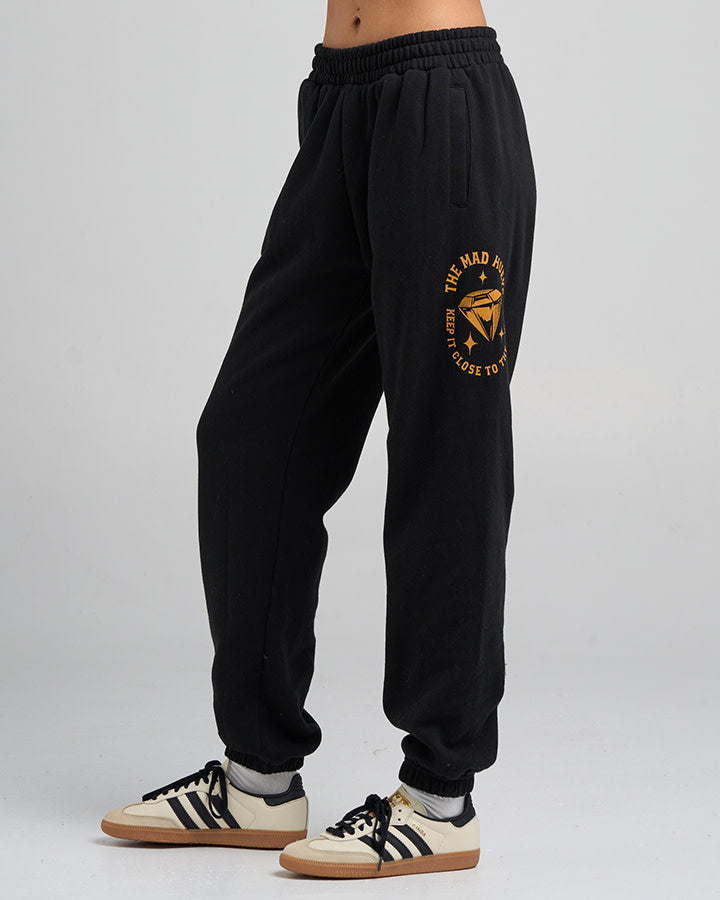 Close Chest - Womens Trackpant - Black