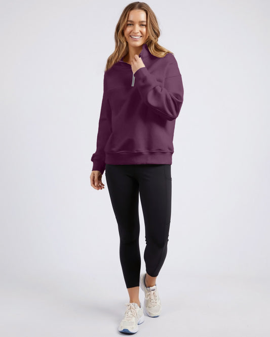 College Zip Crew - Plum