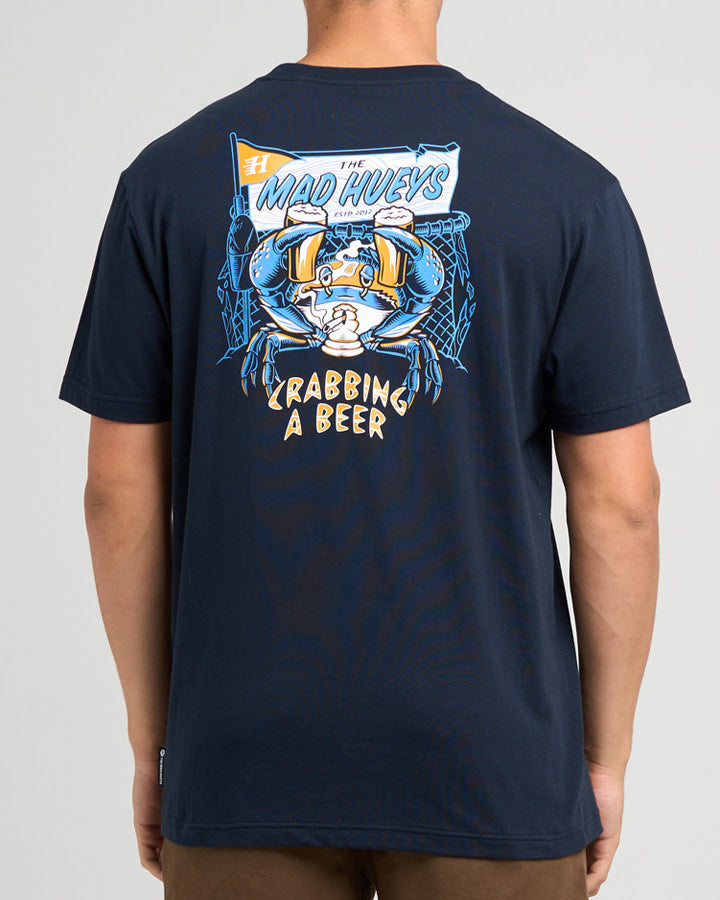 Crabbing A Beer | SS Tee - Navy