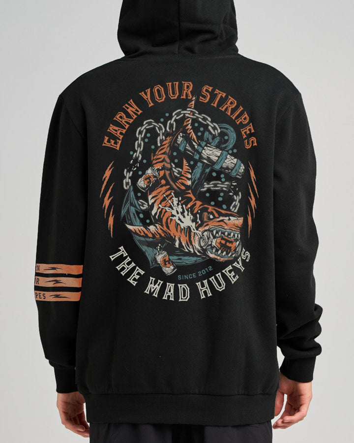 Earn Stripes | Hooded Pullover – Black