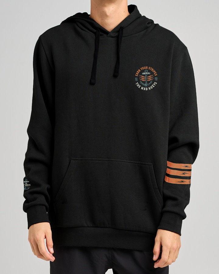 Earn Stripes | Hooded Pullover – Black