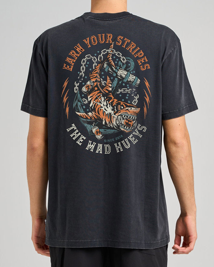 Earn Stripes | SS Tee - Washed Black