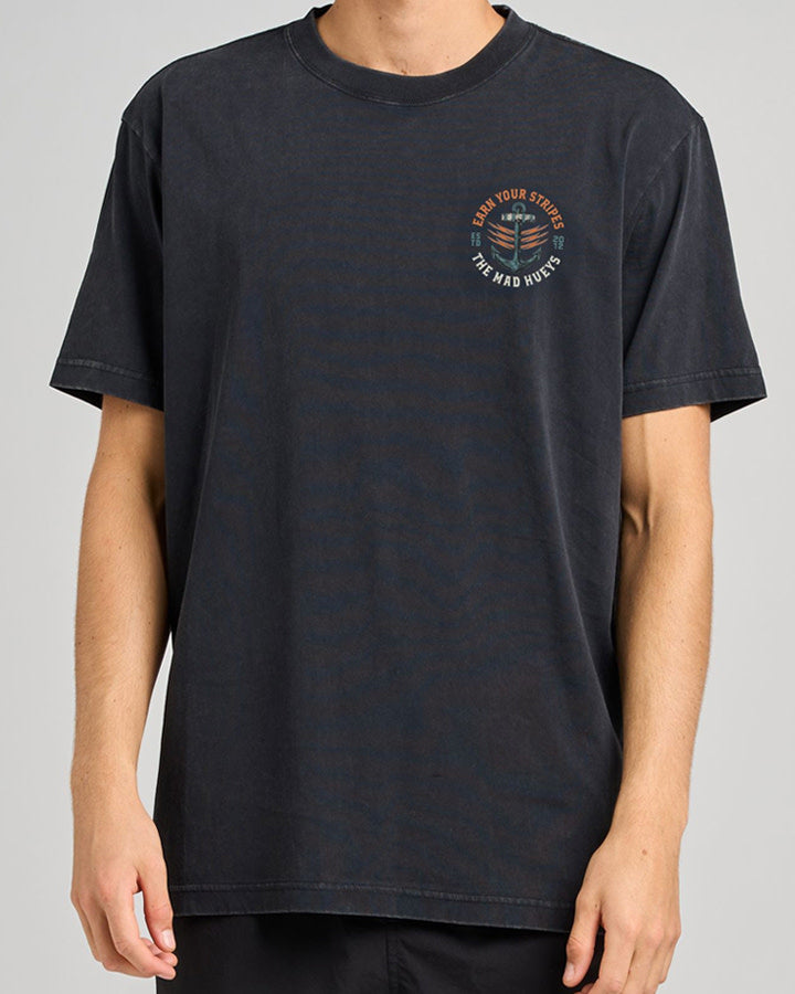 Earn Stripes | SS Tee - Washed Black