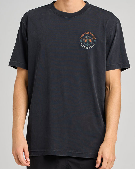 Earn Stripes | SS Tee - Washed Black