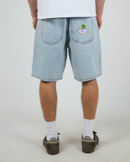 Embroidery Jort - Sky Blue