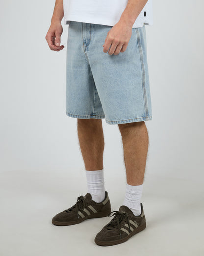 Embroidery Jort - Sky Blue