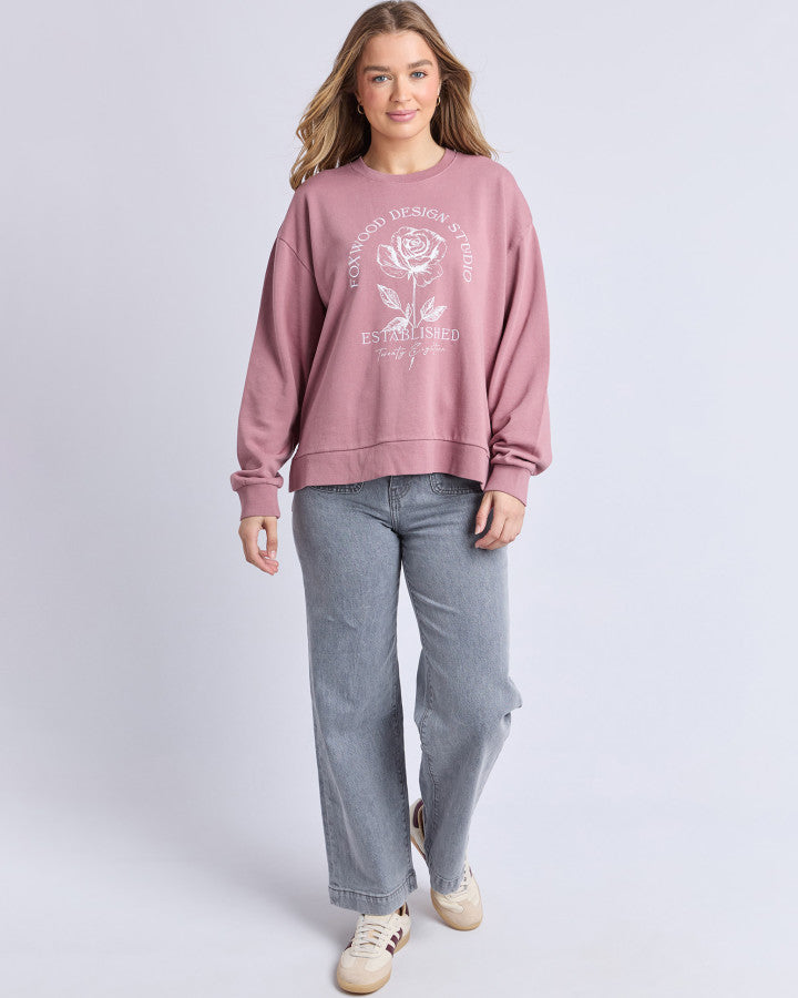 Foxwood Established Rose Crew - Dusty Pink