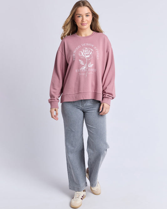 Foxwood Established Rose Crew - Dusty Pink