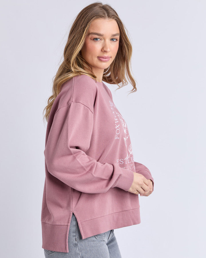 Foxwood Established Rose Crew - Dusty Pink
