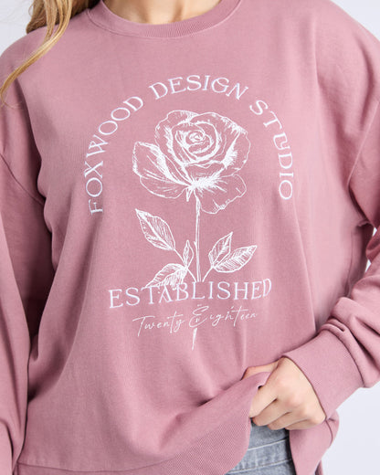 Foxwood Established Rose Crew - Dusty Pink
