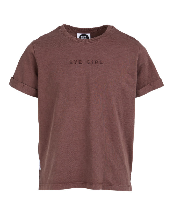 Eve Girl Washed Tee - Brown