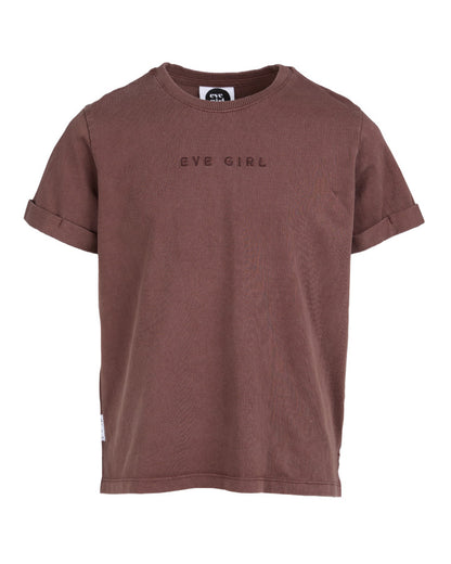 Eve Girl Washed Tee - Brown