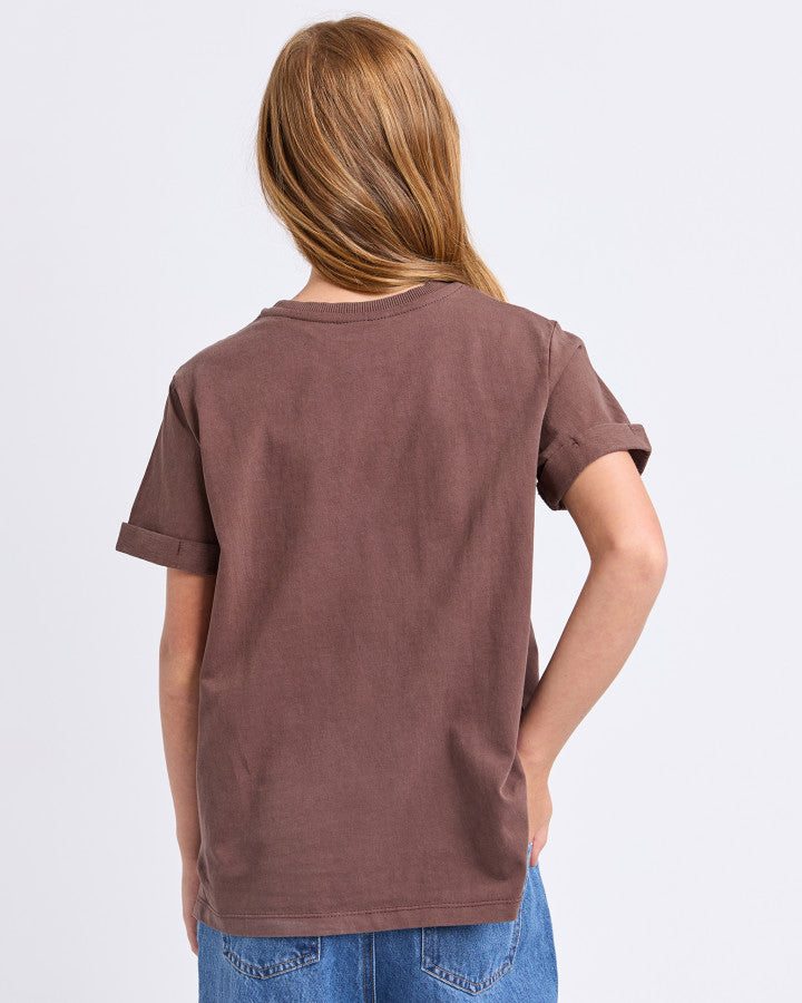 Eve Girl Washed Tee - Brown