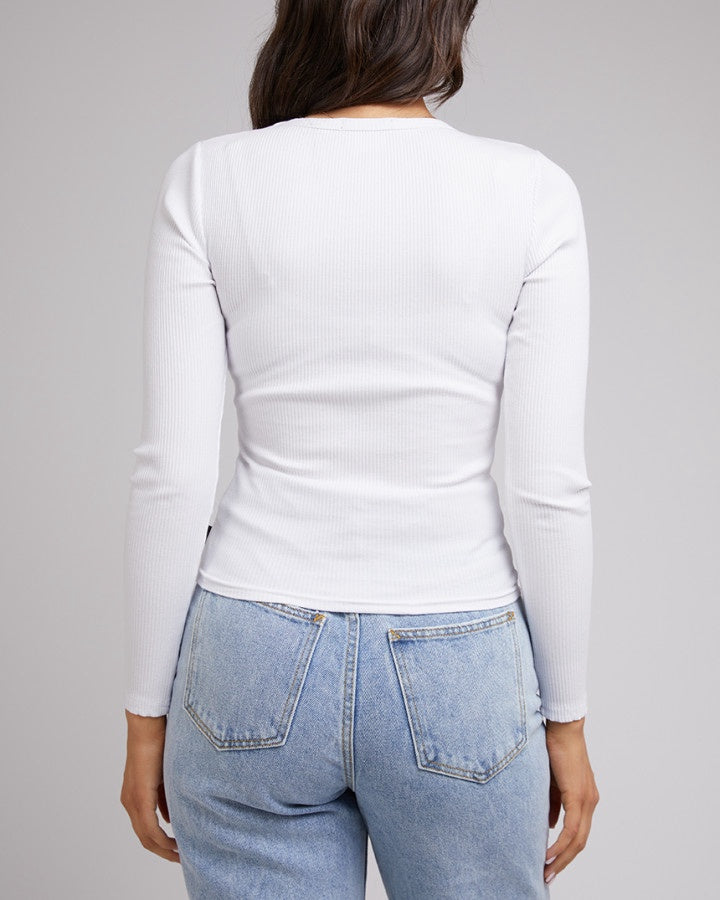 Rib Baby Long Sleeve Tee - White
