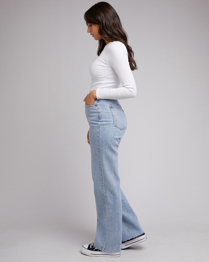 Rib Baby Long Sleeve Tee - White