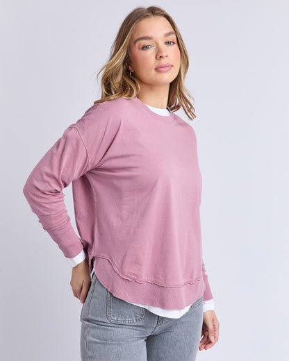 Farrah Long Sleeve Tee - Dusty Rose