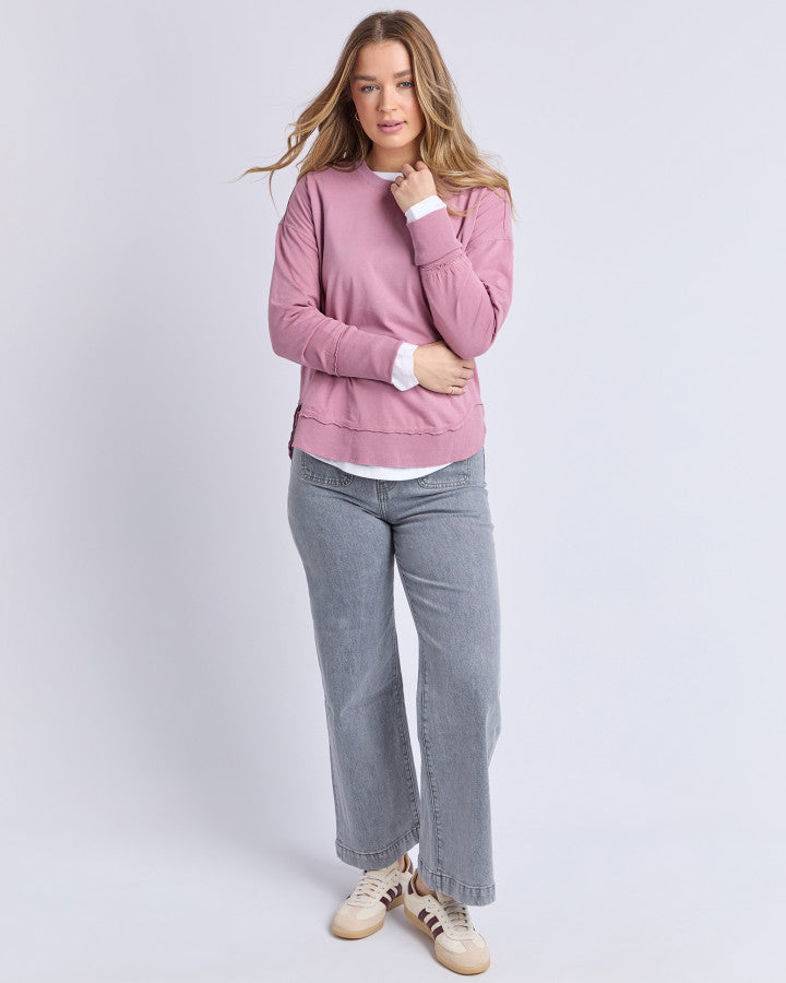 Farrah Long Sleeve Tee - Dusty Rose