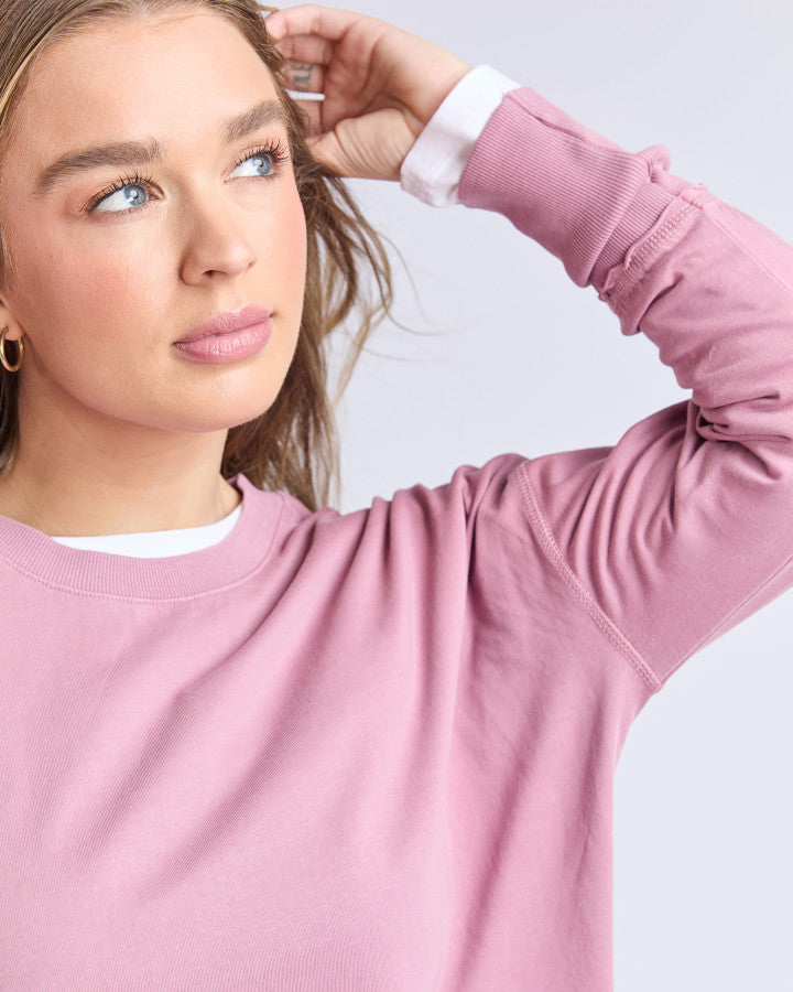 Farrah Long Sleeve Tee - Dusty Rose
