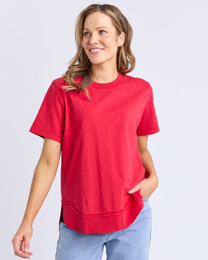 Farrah Short Sleeve Tee - Crimson