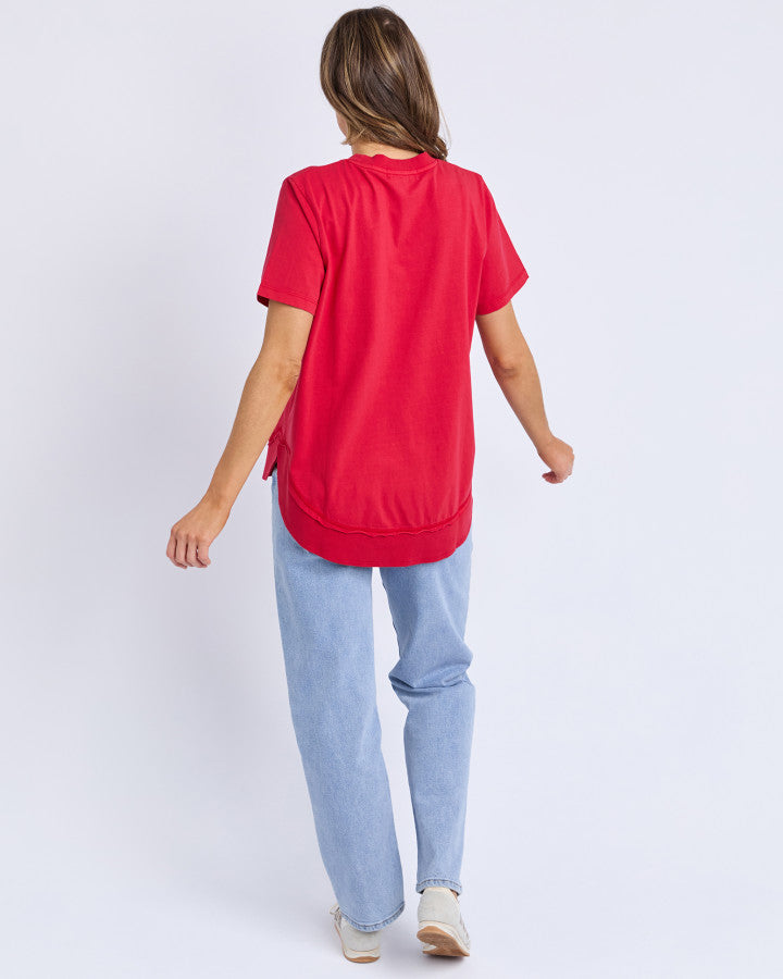 Farrah Short Sleeve Tee - Crimson