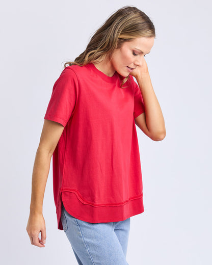 Farrah Short Sleeve Tee - Crimson