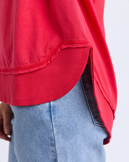 Farrah Short Sleeve Tee - Crimson