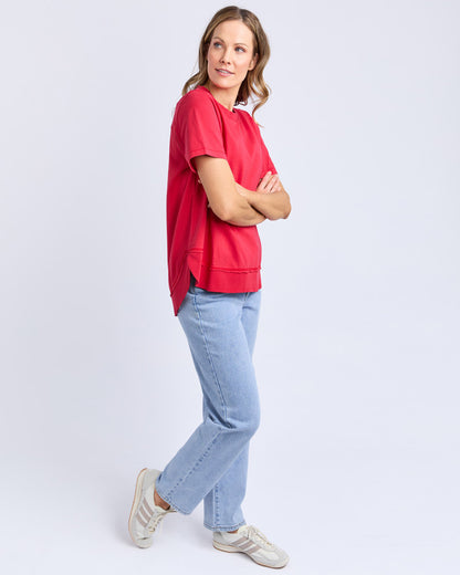 Farrah Short Sleeve Tee - Crimson