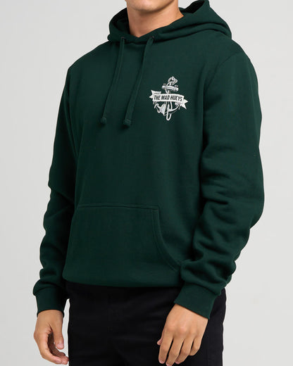 Flame Anchor | Hooded Pullover - Pine Green