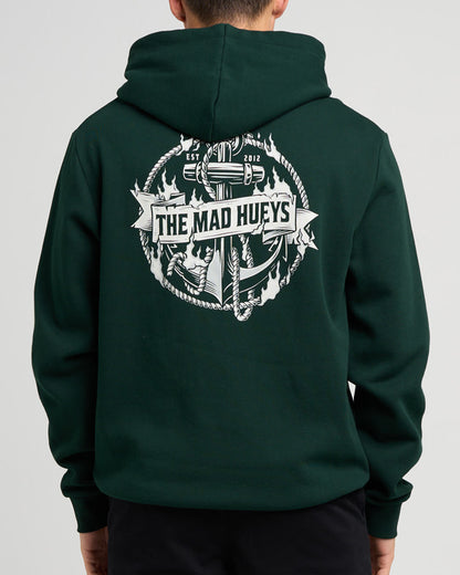 Flame Anchor | Hooded Pullover - Pine Green