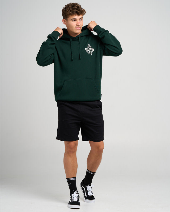 Flame Anchor | Hooded Pullover - Pine Green