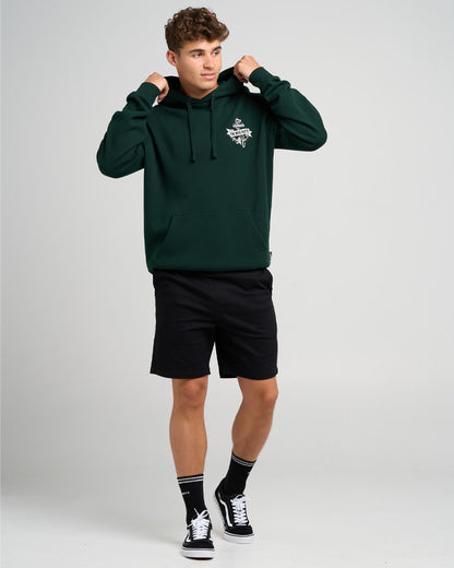 Flame Anchor | Hooded Pullover - Pine Green