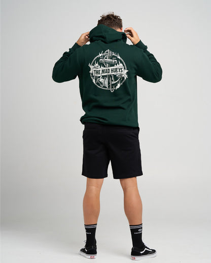 Flame Anchor | Hooded Pullover - Pine Green