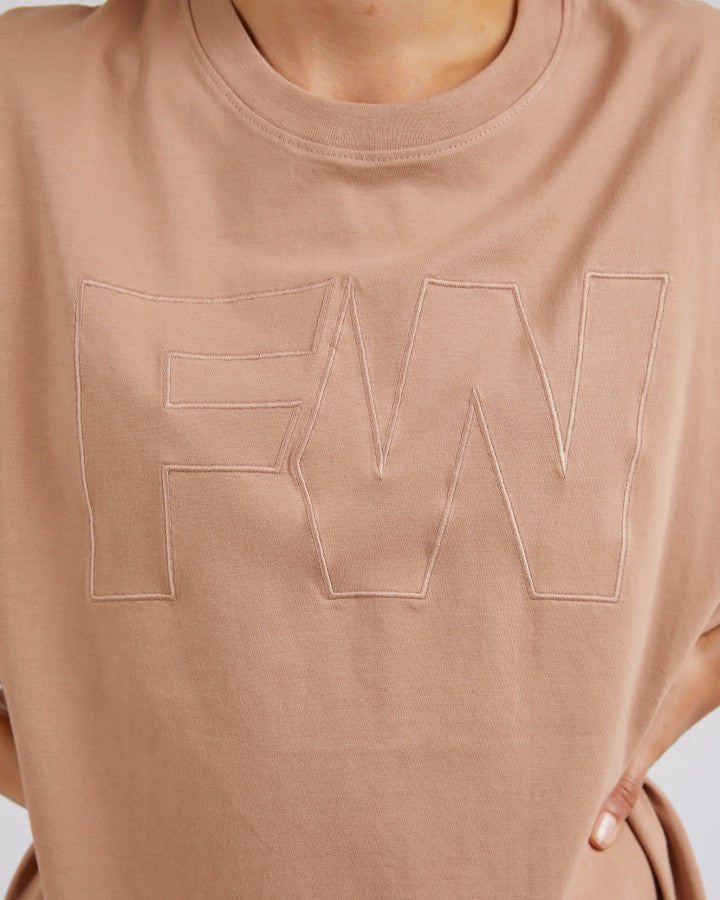 Embroidery Tee - Latte