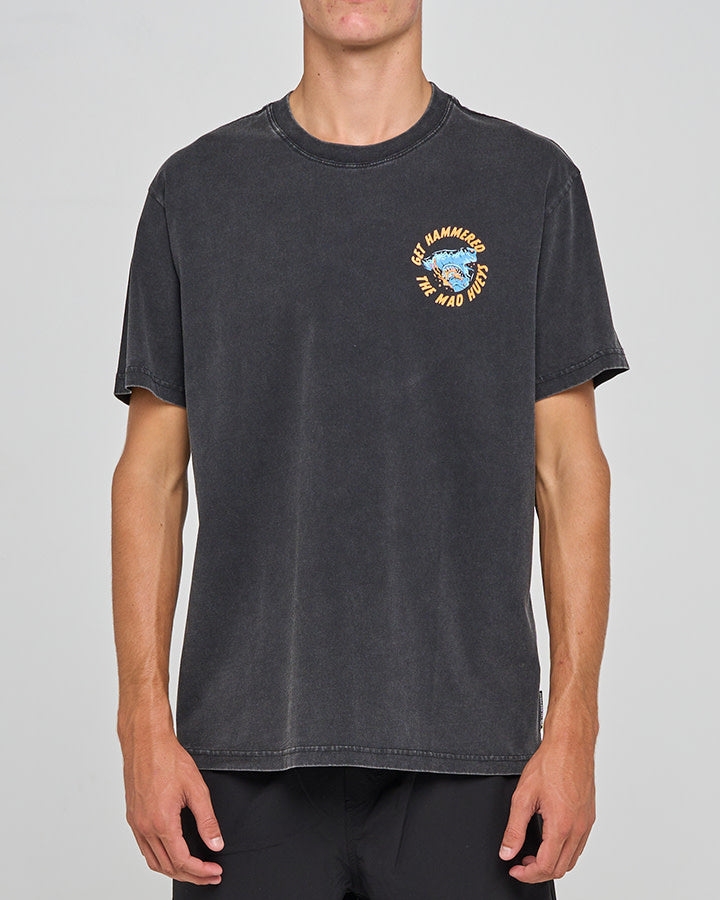 Get Hammered SS Tee - Washed Black