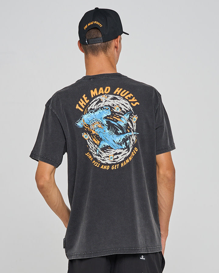 Get Hammered SS Tee - Washed Black