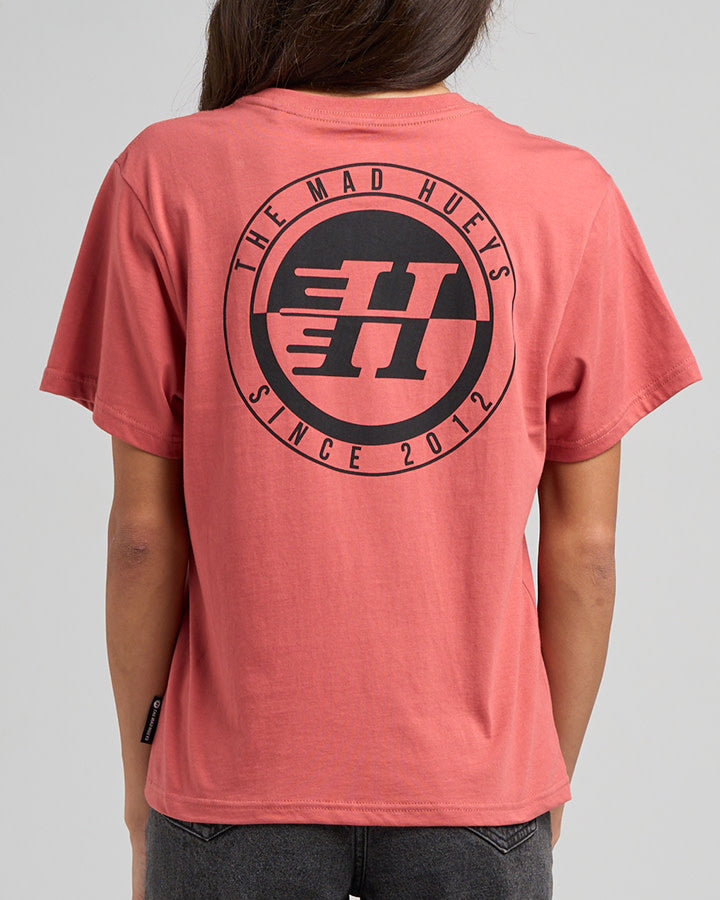 The Mad Hueys | H Series Split | Womens SS Tee - Dusty Rose