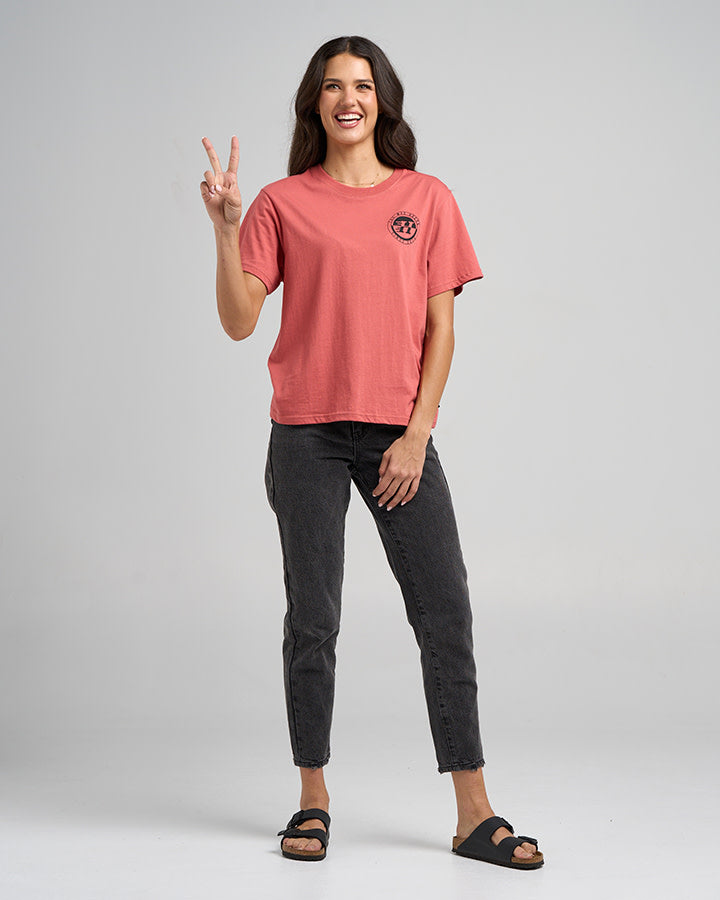 The Mad Hueys | H Series Split | Womens SS Tee - Dusty Rose